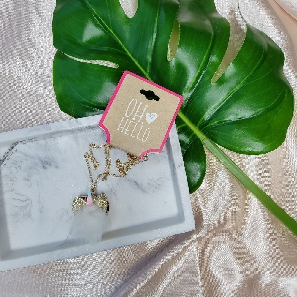 Fuzzy Unicorn Gold Plated Locket